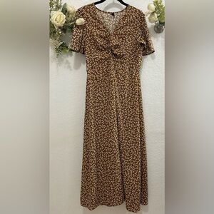 SHEIN Brown Floral Maxi Dress